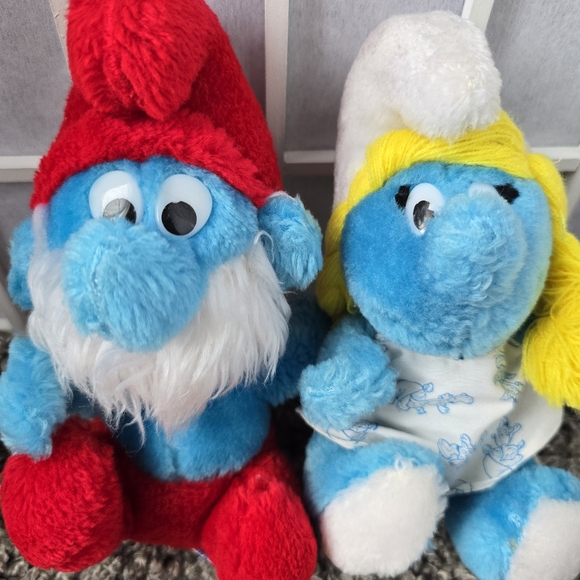 Vintage 1981 Smurfs Plush Toys Lot Of 2 - Picture 2 of 9